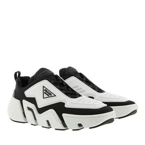 prada technical fabric logo sneakers|Black/white Technical fabric sneakers .